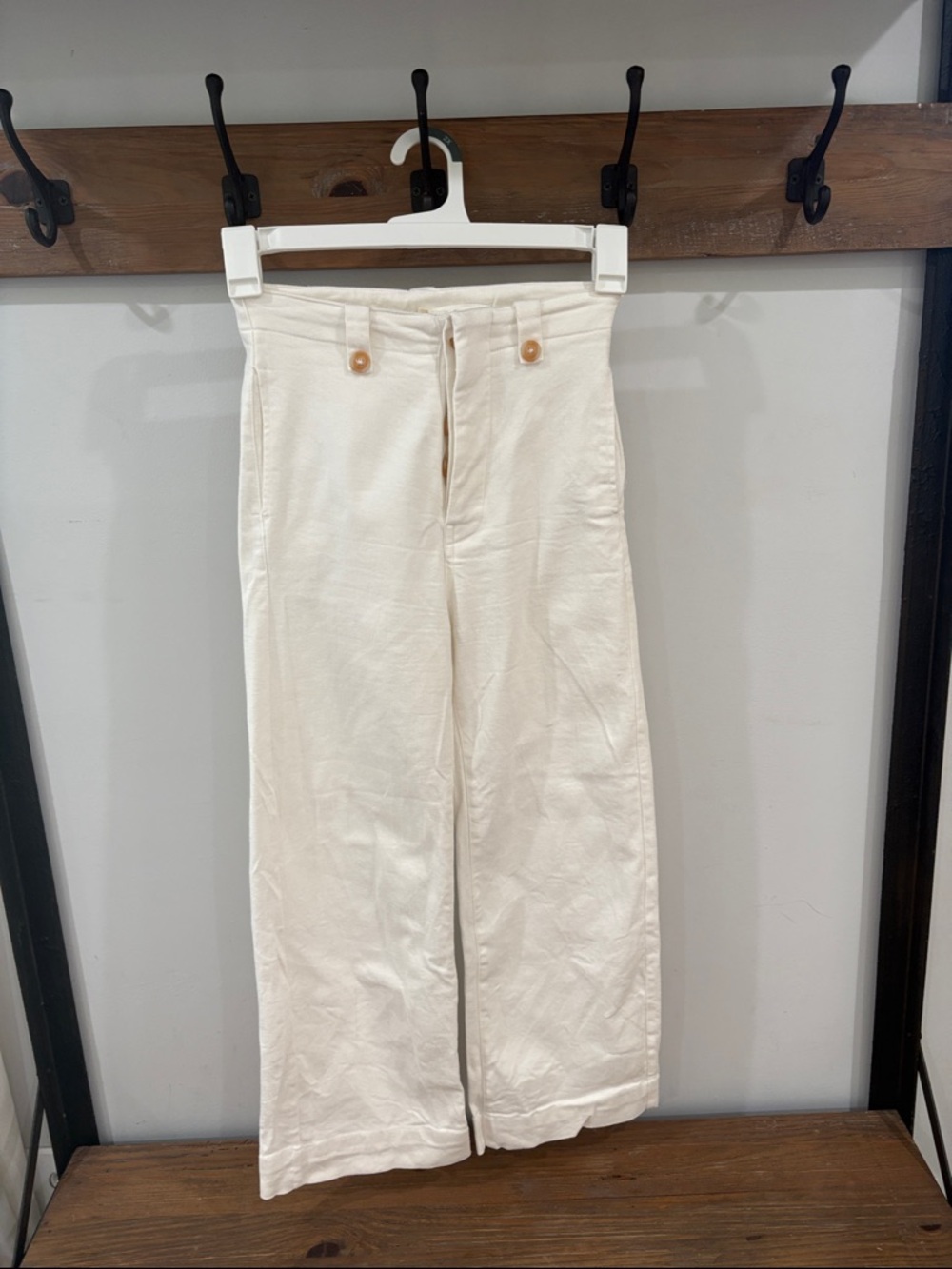 LA MIEL Cream Wide-Leg Pants